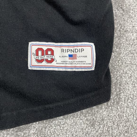 RIPNDIP Baseball Jersey Mens Large Lord Nermal Cat Alien Spell Out Patches - Picture 3 of 15